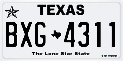TX license plate BXG4311