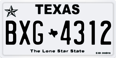 TX license plate BXG4312