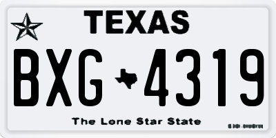 TX license plate BXG4319
