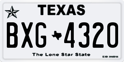 TX license plate BXG4320