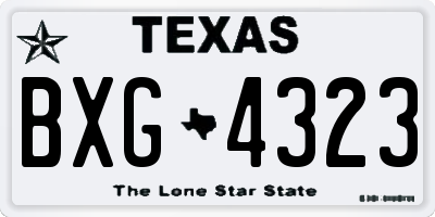 TX license plate BXG4323