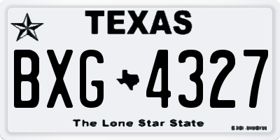 TX license plate BXG4327