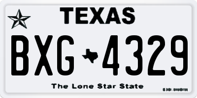 TX license plate BXG4329
