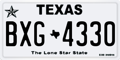 TX license plate BXG4330