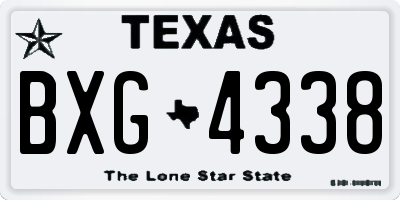 TX license plate BXG4338