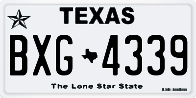 TX license plate BXG4339