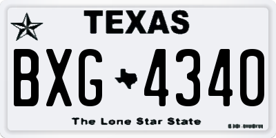 TX license plate BXG4340