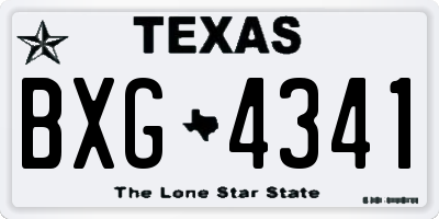 TX license plate BXG4341