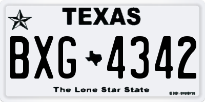 TX license plate BXG4342