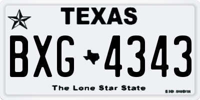 TX license plate BXG4343