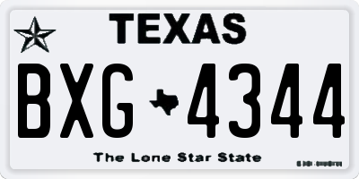 TX license plate BXG4344