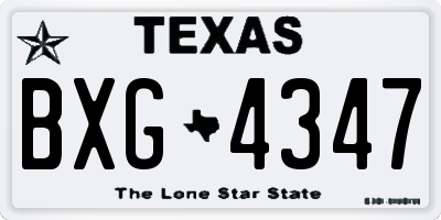 TX license plate BXG4347