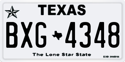 TX license plate BXG4348