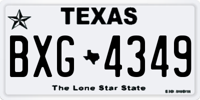 TX license plate BXG4349