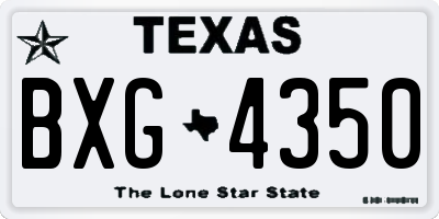 TX license plate BXG4350