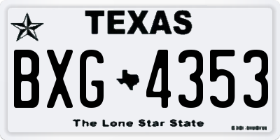 TX license plate BXG4353