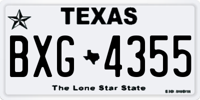 TX license plate BXG4355