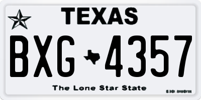 TX license plate BXG4357