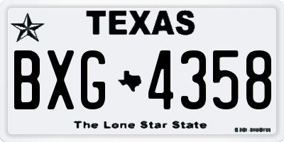 TX license plate BXG4358