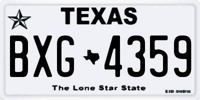 TX license plate BXG4359
