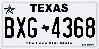 TX license plate BXG4368