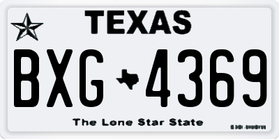 TX license plate BXG4369