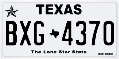 TX license plate BXG4370