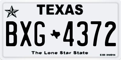 TX license plate BXG4372