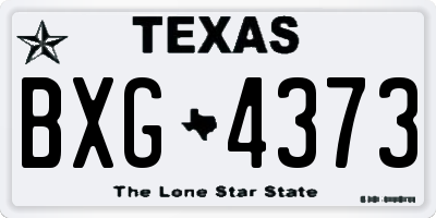 TX license plate BXG4373