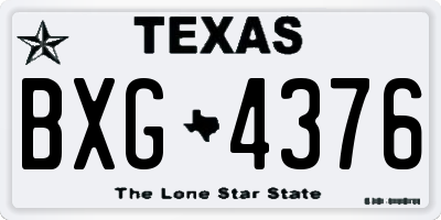 TX license plate BXG4376