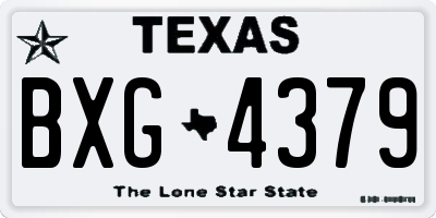 TX license plate BXG4379