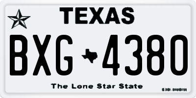 TX license plate BXG4380
