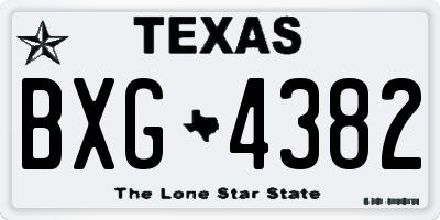 TX license plate BXG4382