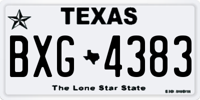 TX license plate BXG4383