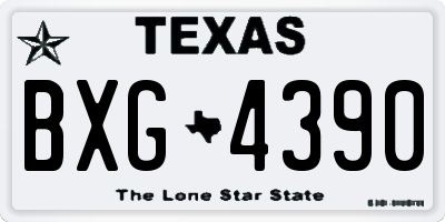 TX license plate BXG4390