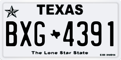TX license plate BXG4391