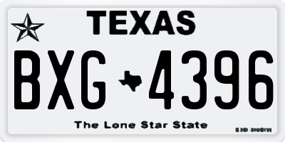 TX license plate BXG4396