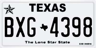 TX license plate BXG4398