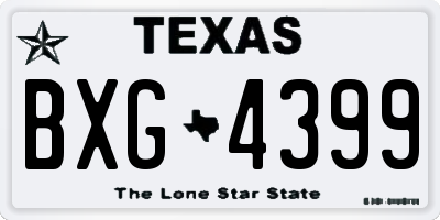 TX license plate BXG4399