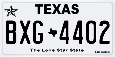 TX license plate BXG4402