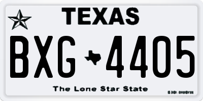 TX license plate BXG4405