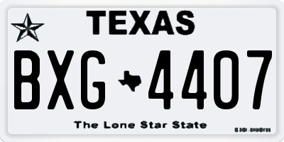 TX license plate BXG4407