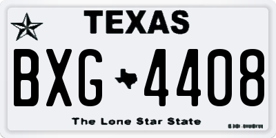 TX license plate BXG4408