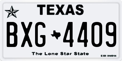 TX license plate BXG4409