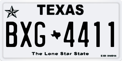 TX license plate BXG4411