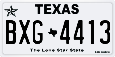 TX license plate BXG4413
