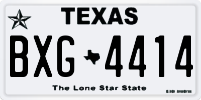 TX license plate BXG4414