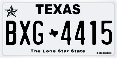 TX license plate BXG4415