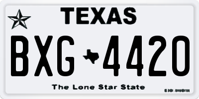 TX license plate BXG4420