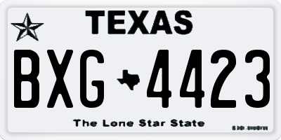 TX license plate BXG4423